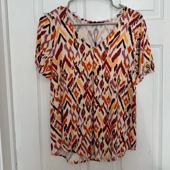 NWT Cable & Gauge open sleeve patterned top - Picture 1 of 8